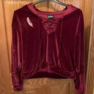 Harry Potter velvet crop sweatshirt